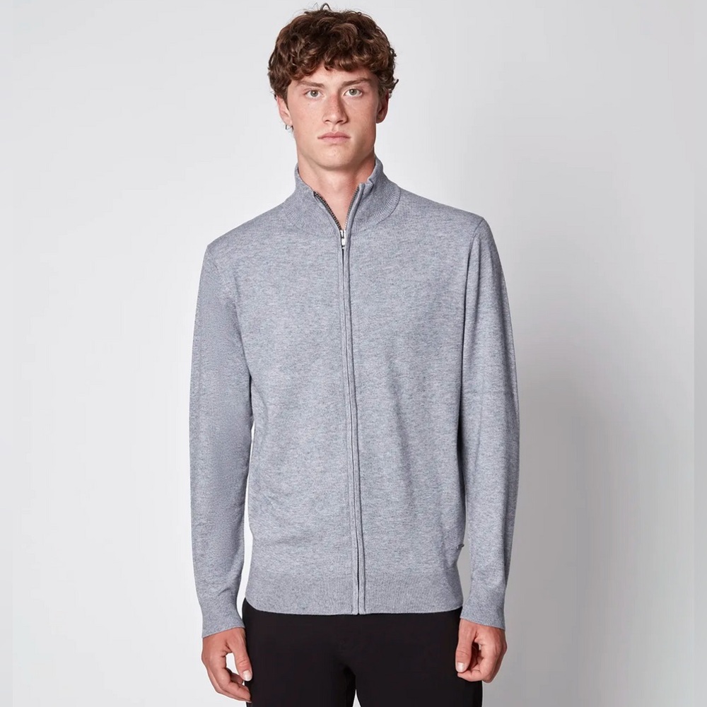 Projek Raw Men’s Long Sleeve Full Zip Mock Neck Sweater, XL